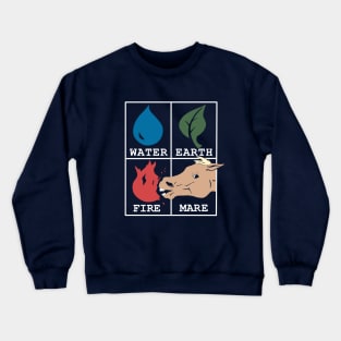 Water, Earth, Fire, Mare (Full Color) Crewneck Sweatshirt